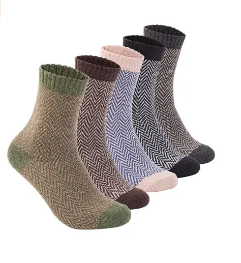 Yannik Men’s Warm Soft Comfort Crew Winter Socks (5-Pack )