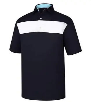 7. Smooth Pique Pieced Stripe Self Collar Polo