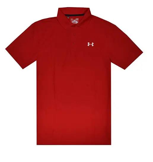UA Performance Logo red polo